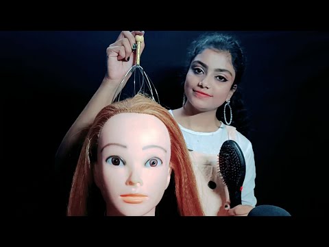 ASMR Doll Head Message, Scalp Scratching (no talking)