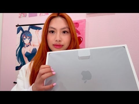 Asmr Macbook Air M3 unboxing (Box tapping , Lofi whispers)