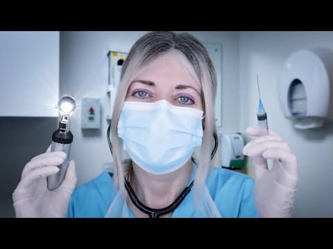 ASMR Physical Examination For Plasma Donation - Ears, Eyes, Skin, BP, Heart, Blood Draw, Gloves