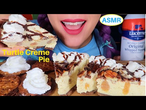 ASMR TURTLE CREME PIE, CHOCO FLORENTINE eating sound |아이스크림 파이, 플로렌틴 쿠키,휘핑크림 먹방 리얼사운드|CURIE.ASMR