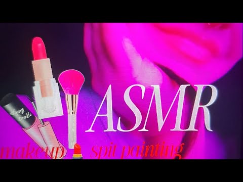 ASMR makeup 💄 spit painting 🎨