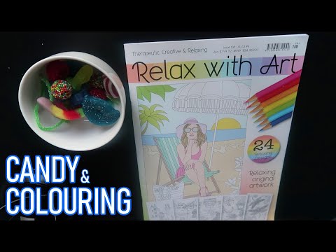 ASMR Eating Pick N Mix Gummy Candy & Coloring 🍬