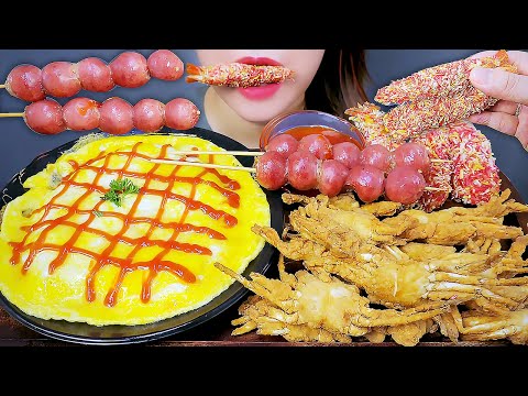 ASM SUPERMARKET FOOD - ĐỒ ĂN SIÊU THỊ (FRIED SHRIMPS, RICE EGGS FRIED CRAB) EATING SOUNDS LINH-ASMR