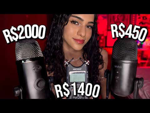 ASMR | COMPARANDO OS MICROFONES – QUAL TE DÁ MAIS ARREPIOS? 🧠⚡️ (tascam, fifine, blue yeti x...)