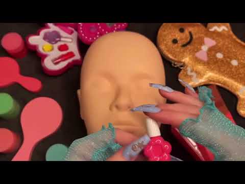 *one minute asmr* kids makeup on mannequin head