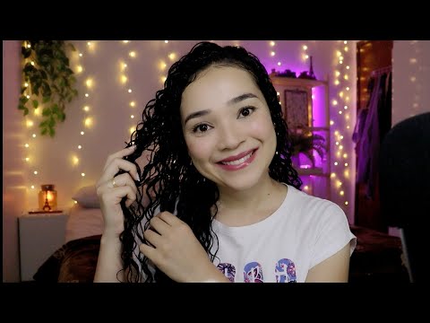 ASMR FINALIZANDO MEU CABELO #3 (Borrifador, Creme e Sussurros)