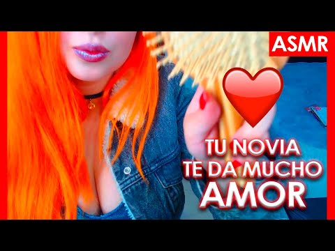 😍 ASMR ROLEPLAY ESPAÑOL / TU NOVIA te DA BESOS  y te peina mientras duermes❤️‍🔥 (ASMR COLOMBIANO)