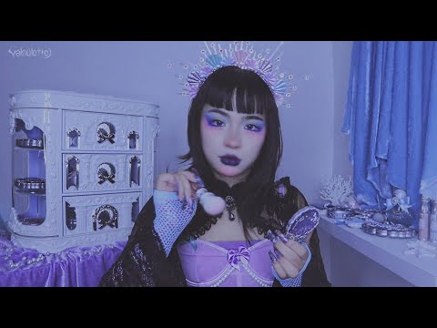 ASMR. dark mermaid does your makeup. 🧜‍♀️🐚🫧