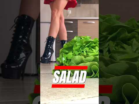 In Boots Crush: Pea vs. Wet Salad! Oddly Satisfying Food Crushing! ASMR