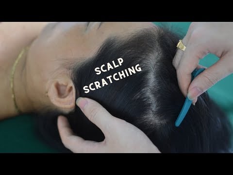 ASMR Tingly Sounds Of Scalp Scratching, Hair Parting, Hair Play On Real Person For Relieve Anxiety