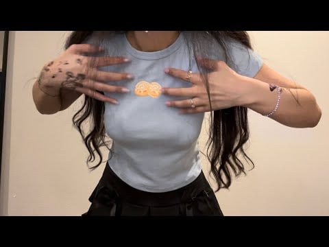 ASMR scratching my Cinnamon rolls shirt 🐰 