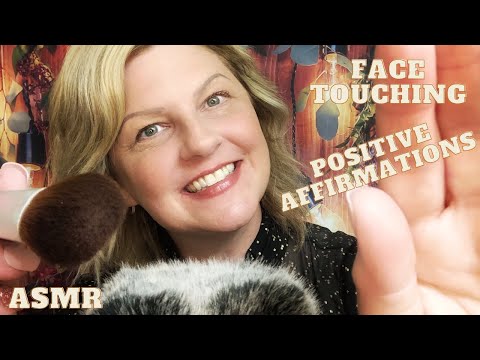 ASMR Face Touching/Brushing & Positive Affirmations 💗🥰 [Request]