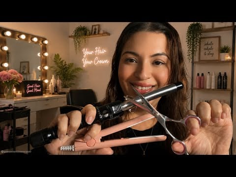 ASMR Hair Salon Roleplay- Haircut 💇🏻‍♀️ & Hairstyle 💓➰