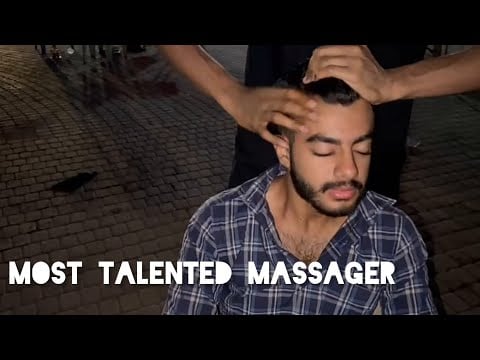 Most Talented Street Massager | ASMR TAPPING  Head & Back Massage | Neck cracking