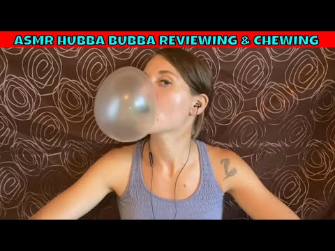 ASMR | Reviewing Chewing and blowing Hubba Bubba Bubble gum | whispering