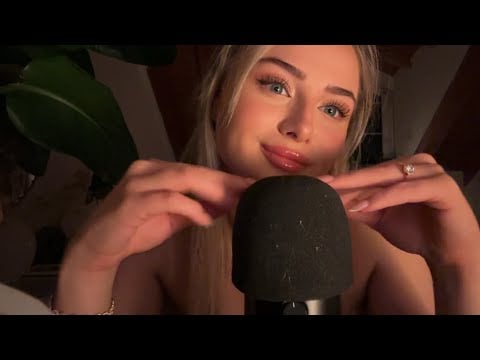 ASMR Mic Scratching with ear to ear whispering 🫶🏼