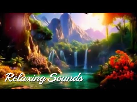 Relaxing Waterfall Sounds Cozy Relaxing Jazz Music of Spring Ambience