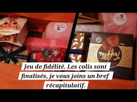 Jeux fidélité, les colis sont finalisés, je vous joint un bref récapitulatif .
