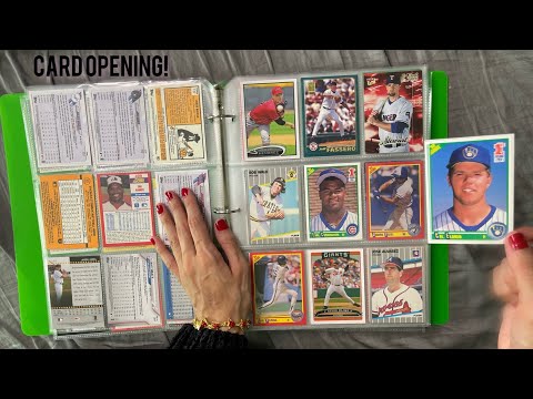 ASMR - opening card packs Baseball ⚾️ Plastic Crinkles (no talking) Card book Page Turning.