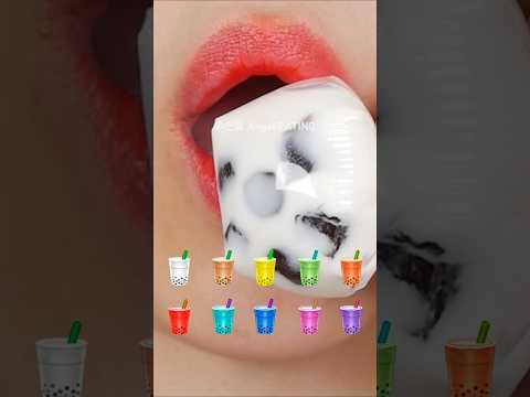 @AngelEATING777 asmr DRINK RAINBOW BUBBLE TEA 레인보우 버블티 먹방 eating sounds