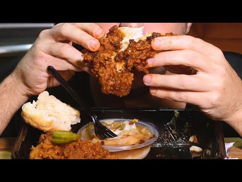 ASMR KFC Nashville Hot Fried Chicken 닭 튀김 (Crunchy Eating Sounds ) No Talking | Nomnomsammieboy