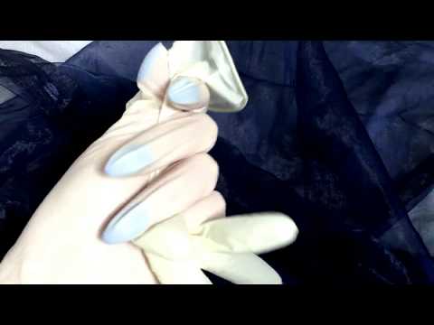 LATEX GLOVES👋  playing with latex gloves & layer👌 LONG NAILS [[ASMR]]