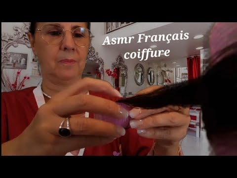 Asmr Français vidéo personnalisée pour "Carine" coiffure bien être, pose de bigoudis, face brushing.