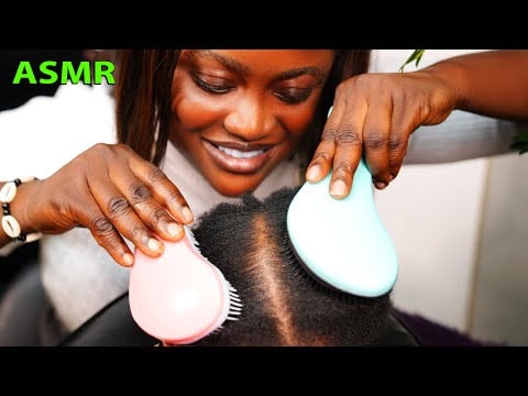     ASMR✨ Whisper Hair Crust Picking, Hair Brushing, Hair Parting & Hair Greasing for Sleep