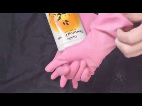 Pink Rubber Gloves Talc   [[ ASMR ]]