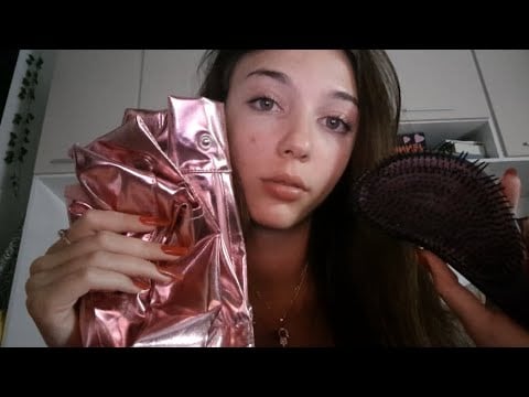 ASMR TE ARRUMANDO PRA SAIR🛍🛍 sons de boca e pincel na tela