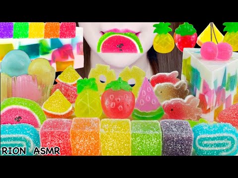 【ASMR】KANTEN JELLY PARTY✨ FRUITS KANTEN JELLY,KOHAKUTO,JELLY CAKE MUKBANG 먹방 EATING SOUNDS