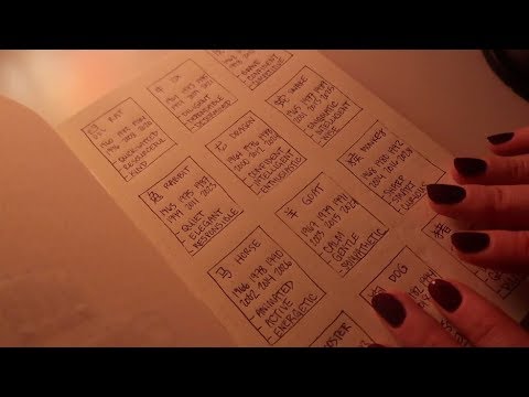 ASMR Chinese Zodiac Personality Chart 🏮福 (Whisper, Writing in Pen)