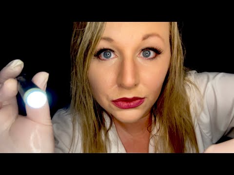 ASMR Eye Exam For Swimmer’s Eye | Latex Gloves | Pen Light | Whispering