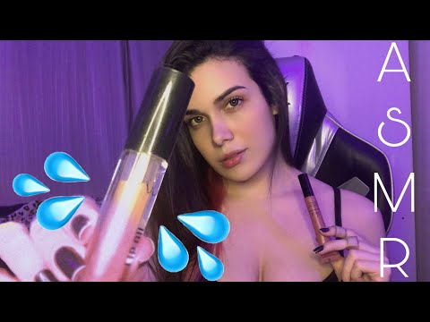 ASMR - SONS DE BOCA SUPER MOLHADOS COM GLOSS E BALA