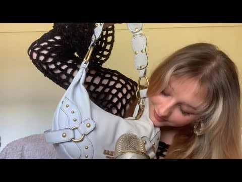 ASMR | what’s in my bag | tapping, rambling, fabric sounds, …