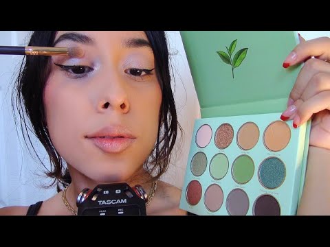 ASMR Doing My Eye Makeup with only SHEIN /SheGLAM eyeshadows (Whispering)