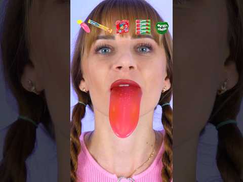 ASMR Emoji Nerds Rope, Sour Tongue Candy Mukbang #shorts