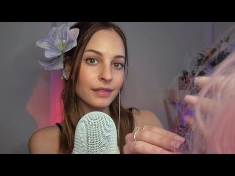 ASMR🌙 Let me play with your hair before sleep (brushing, touching, inspecting) ~close whispers