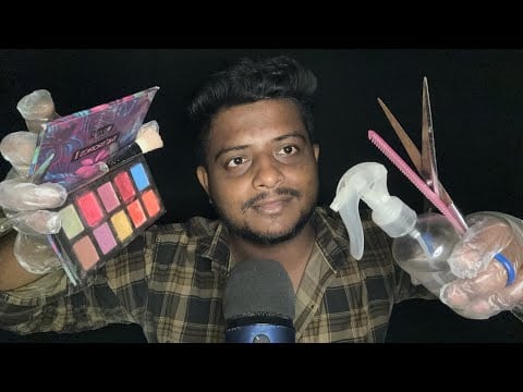 ASMR Fast And Aggressive Doing Your Makeup 💄 || ASMR Haircut Roleplay ✂️