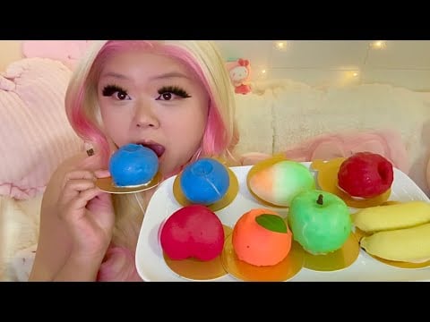 🍒🍌 ASMR MOST BEAUTIFUL FRUIT SHAPED DESSERT PASTRIES MUKBANG 🫐🍊 EATING SOUNDS (realistic)