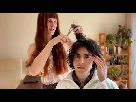 Gentle Haircut with my boyfriend | real Person 🩷 German ASMR