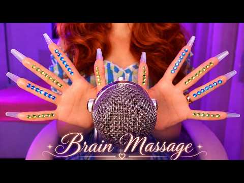 ASMR BRAIN Massage ✨ Mic Scratching with Gems on Fingers, Brushing & Textured Sounds | No Talking