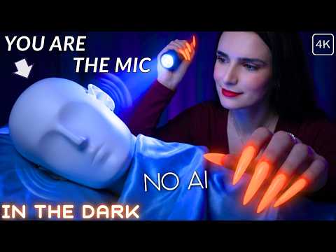 ASMR You Are the Mic IN THE DARK 😱 GLOWING Nails 🔦 Mic Scratching + Tapping | NO TALKING for SLEEP