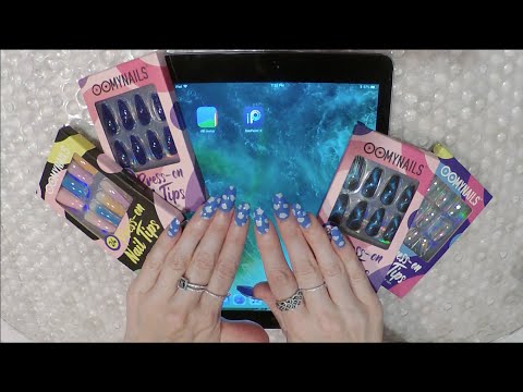 ASMR Gum Chewing Nail Haul, Application and Online Shopping on Ipad on Oomynails