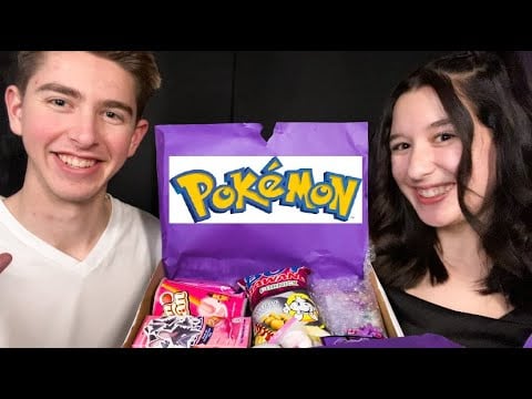 ASMR Girlfriend tries Unboxing Pokémon Mystery Box with me