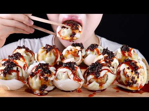 ASMR Onion Cup Dumplings *FAIL* Eating Sounds Mukbang No Talking
