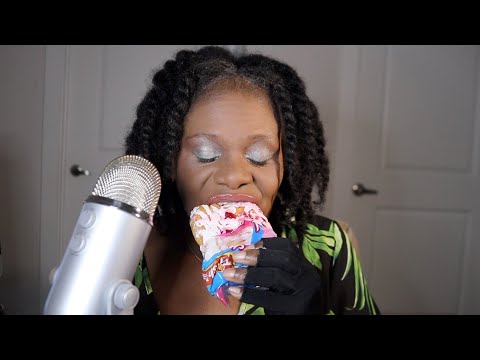 JELLY SWIRL FROSTED HONEY BUN ASMR EATING SOUNDS