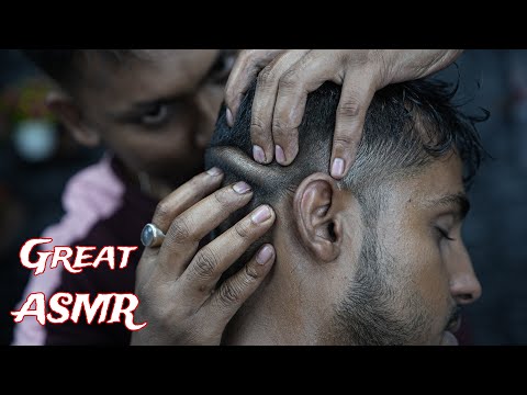 The Great Indian ASMR Scratching Head Massage By Indian Barber Bapan | Neck Cracking Tapping ASMR