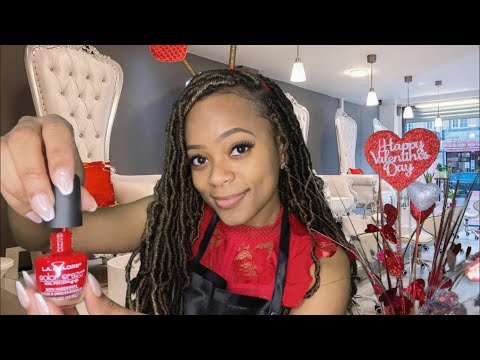 ❤️ ASMR ❤️  Relaxing Nail Salon Roleplay | Doing Your Nails For Valentine's Day | Whispered ❤️💅