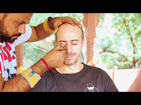 ASMR Massage | Indian Head Massage with EYELID Treatment by a Reiki Master